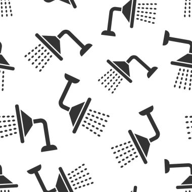 Duş işareti simgesi dikişsiz desen arka plan. Banyo su dev