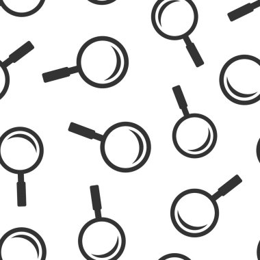 Büyüteç işareti simgesi sorunsuz desen arka plan. Büyüteç vektörü il