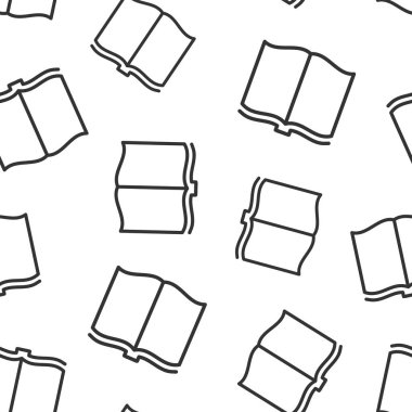 Açık kitap simgesi kesintisiz desen arka plan. Literatür vektörü il
