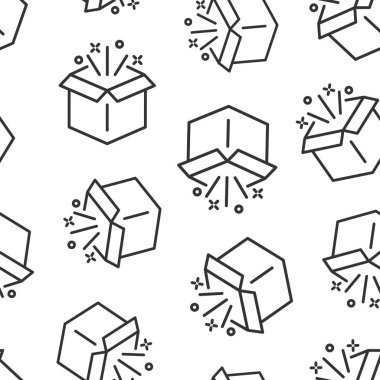 Hediye kutusu simgesi kesintisiz desen arka plan. Magic Case vektör hasta