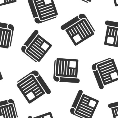 Dergi sayfası simgesi kesintisiz desen arka plan. Haber vektörü Illu