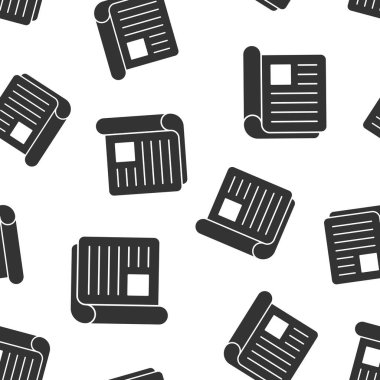 Dergi sayfası simgesi kesintisiz desen arka plan. Haber vektörü Illu