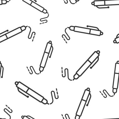 Kalem simgesi kesintisiz desen arka planı. Ballpoint vector ıllustrat