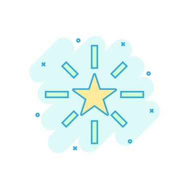 Çizgi roman tarzında Excellence simgesi. Yıldız şerit vektör karikatür illus