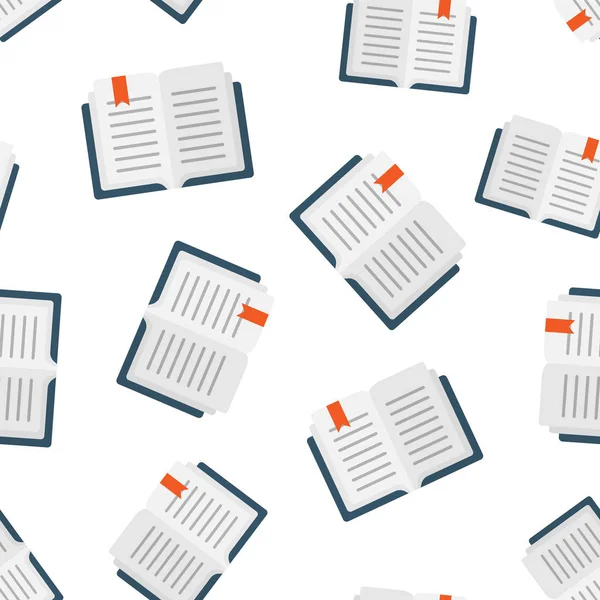 Açık kitap simgesi kesintisiz desen arka plan. Literatür vektörü il