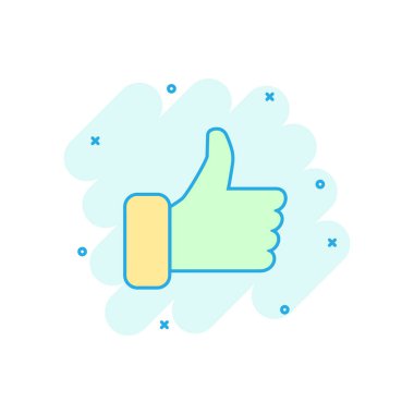 Çizgi roman tarzında do's işareti simgesi. Vektör karikatür illüstrasyon gibi.