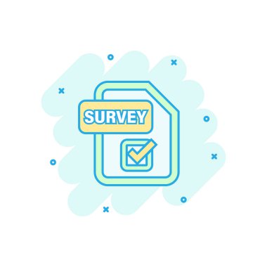 Çizgi roman tarzı belge işareti simgesi kontrol. Anket vektör Carto