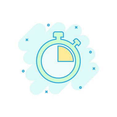 Komik tarzda saat işareti simgesi. Zaman yönetimi vektör karikatür i