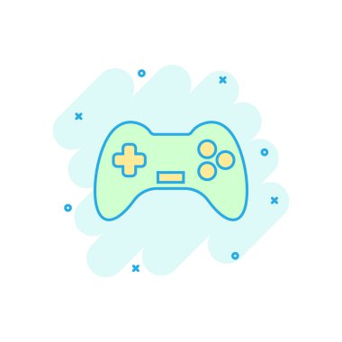 Komik tarzda joystick işareti simgesi. Gamepad vektör karikatür illust