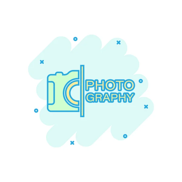 Camera device sign icon in comic style. Photography vector carto — Stock Vector
