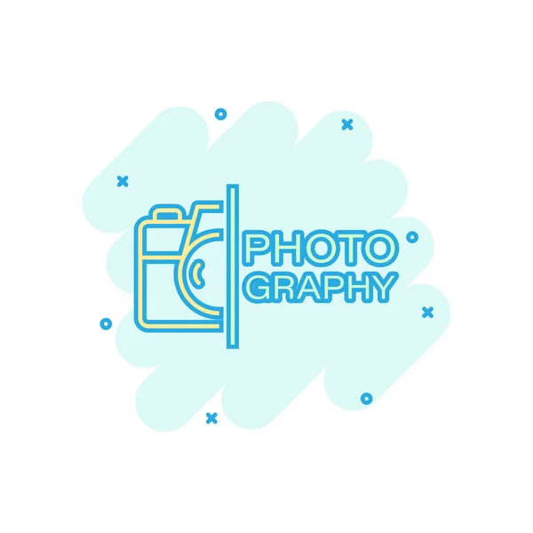 Camera device sign icon in comic style. Photography vector carto — Stock Vector