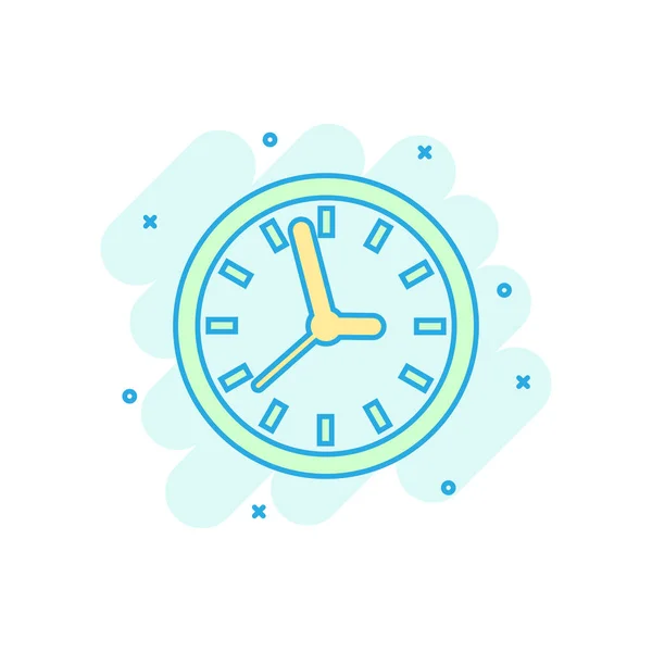 Clock sign icon in comic style. Time management vector cartoon i — Stock Vector