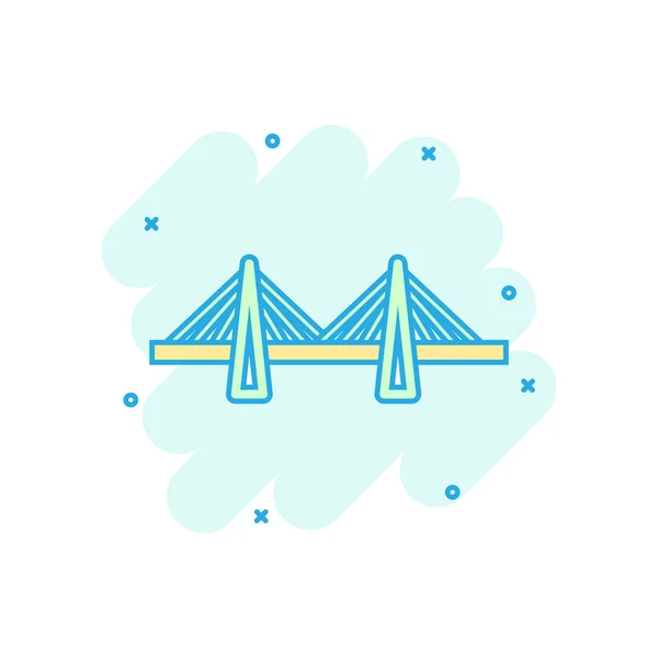 Brückenzeichensymbol im Comic-Stil. Zugbrücke Vektor Karikatur illus — Stockvektor