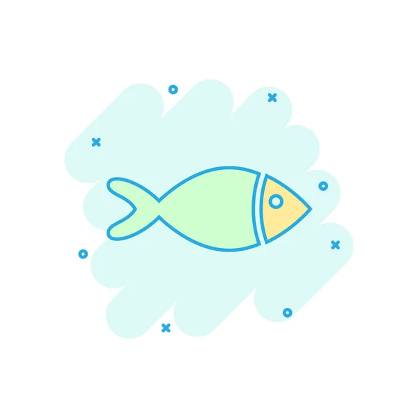 Fischzeichen-Ikone im Comic-Stil. Goldfisch-Vektorzeichentrickfilm — Stockvektor