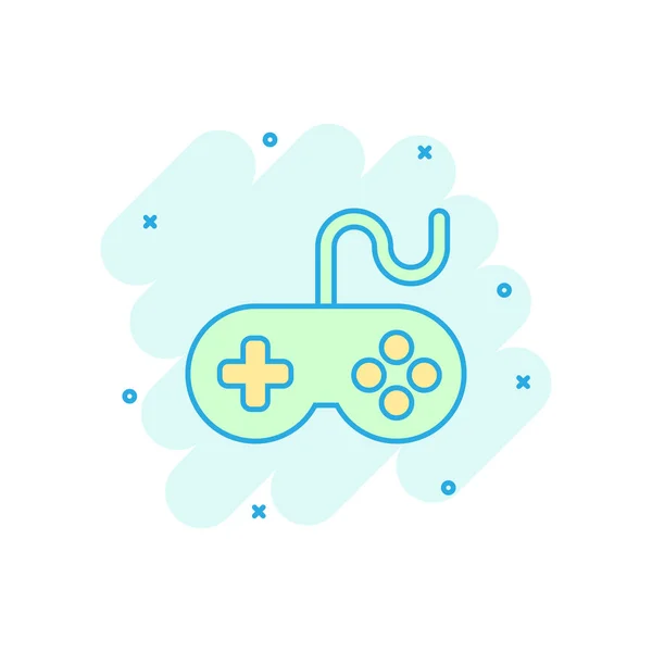 Signo de joystick icono en estilo cómico. Gamepad vector de dibujos animados illust — Vector de stock