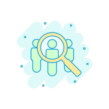 Komik tarzda arama iş boş simgesi. Büyüteç kariyer vektör sepeti