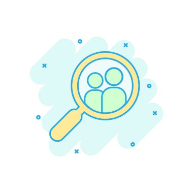 Komik tarzda arama iş boş simgesi. Büyüteç kariyer vektör sepeti