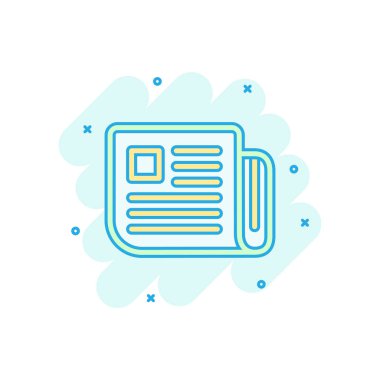 Komik tarzı dergi sayfa simgesi. Haber vektör karikatür illüstrasyon