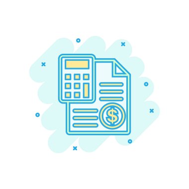 Komik tarzda para hesaplama simgesi. Bütçe bankacılık vektör araba