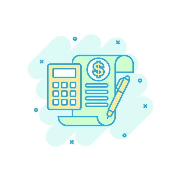Geld-Berechnung-Ikone im Comic-Stil. Budget Banking Vektor Auto — Stockvektor