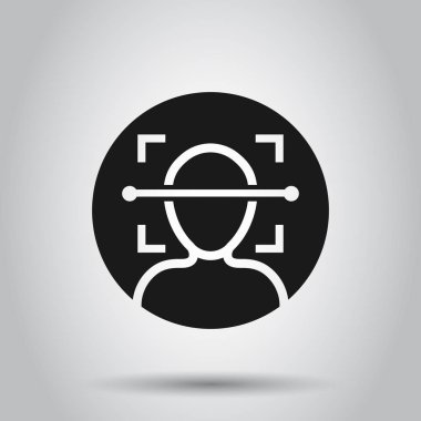 Düz stilde yüz tonu simgesi. Yüz kimliği vektör illüstrasyon i