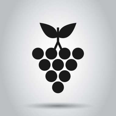 Üzüm meyveleri düz tarzda işareti simgesi. Grapevine vector ıllustrat