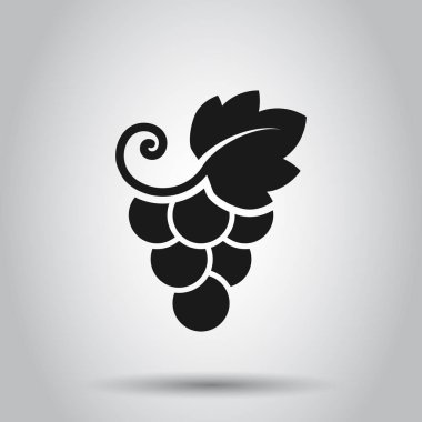 Üzüm meyveleri düz tarzda işareti simgesi. Grapevine vector ıllustrat