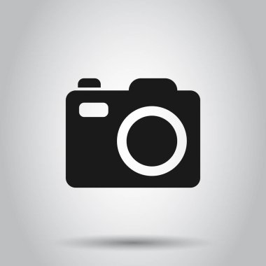 Düz tarzda kamera aygıtı işareti simgesi. Fotoğrafçılık vektör illust