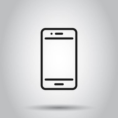 Düz stilde telefon cihazı işareti simgesi. Smartphone vektör çizim