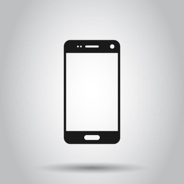 Düz stilde telefon cihazı işareti simgesi. Smartphone vektör çizim