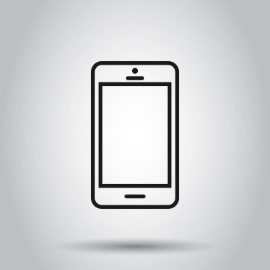 Düz stilde telefon cihazı işareti simgesi. Smartphone vektör çizim