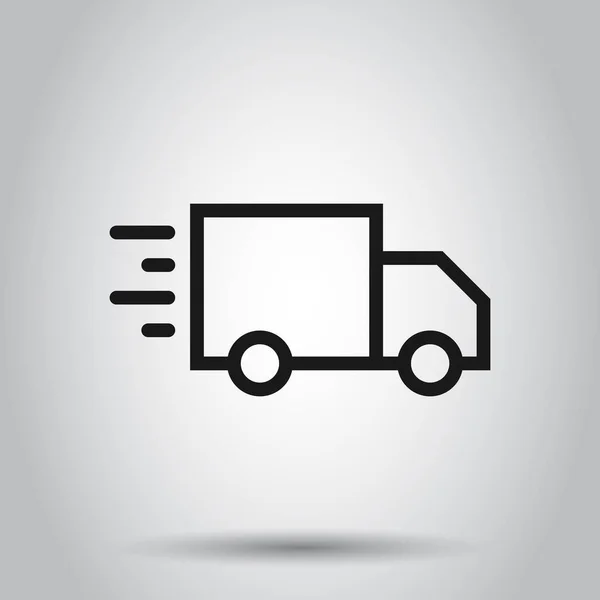 Icono de signo de camión de entrega en estilo plano. Van vector ilustración — Vector de stock