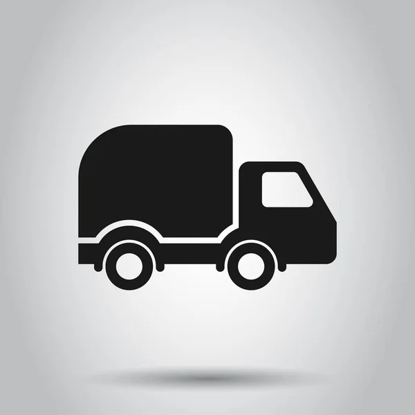 Delivery truck Sign icoon in platte stijl. Van vector illustratie — Stockvector