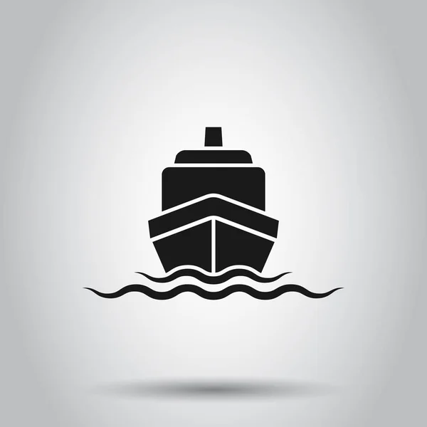 船舶巡航标志图标在平面风格。货船向量插画 — 图库矢量图片