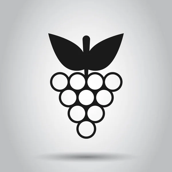 Druiven vruchten teken icoon in platte stijl. Grapevine vector illustreren — Stockvector