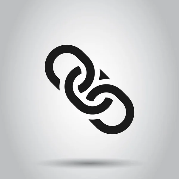 Icono de signo de cadena en estilo plano. Enlace ilustración vectorial en isola — Vector de stock