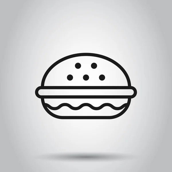 Icono de signo de hamburguesa en estilo plano. Hamburguesa vector ilustración en — Vector de stock
