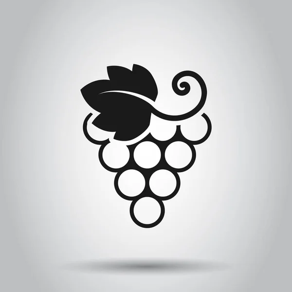 Druiven vruchten teken icoon in platte stijl. Grapevine vector illustreren — Stockvector