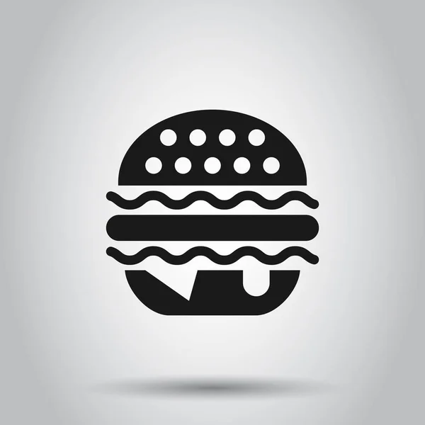 Icono de signo de hamburguesa en estilo plano. Hamburguesa vector ilustración en — Archivo Imágenes Vectoriales