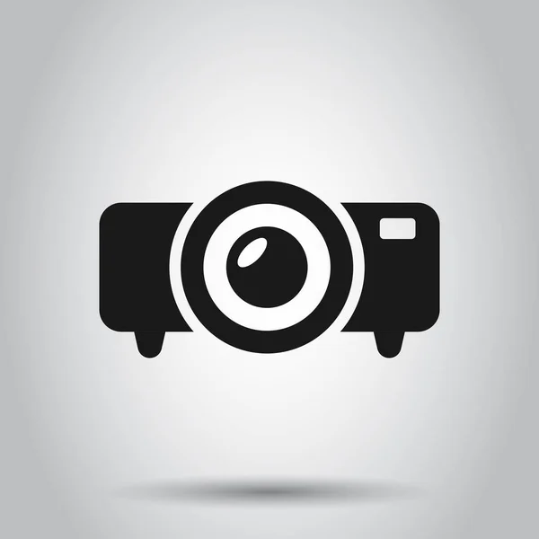 Videoprojektor Zeichen-Symbol in flachem Stil. Kinopräsentation — Stockvektor