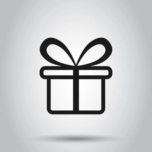 Icône boîte cadeau en style plat. Illustration vectorielle du paquet actuel — Image vectorielle