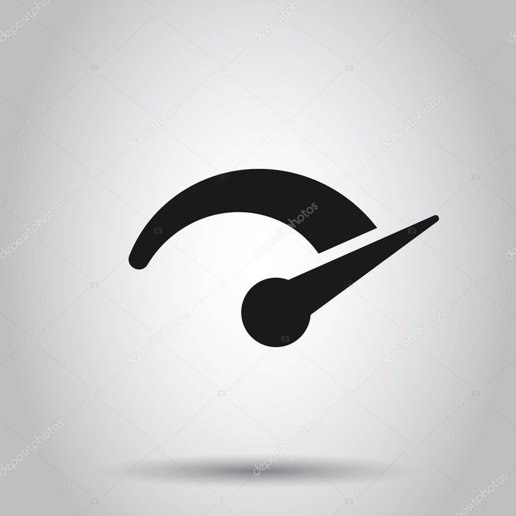 Speedometer level sign icon in flat style. Accelerate vector ill