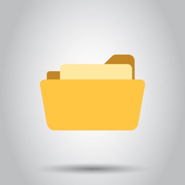 Dosya klasörü simgesi düz stilde. Belgeler arşiv vektör illustr