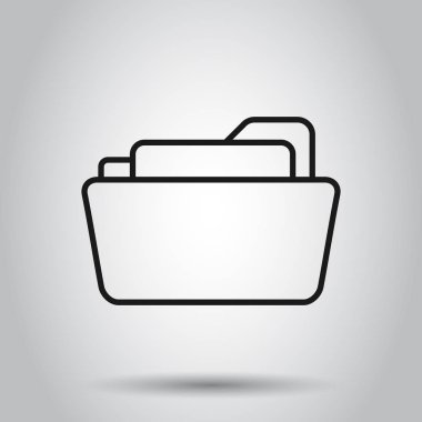 Dosya klasörü simgesi düz stilde. Belgeler arşiv vektör illustr