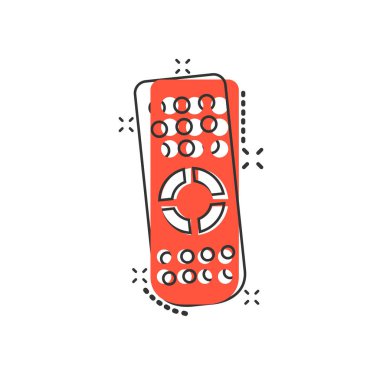 Komik tarzda uzaktan kumanda simgesi. Kızılötesi denetleyici vektör c