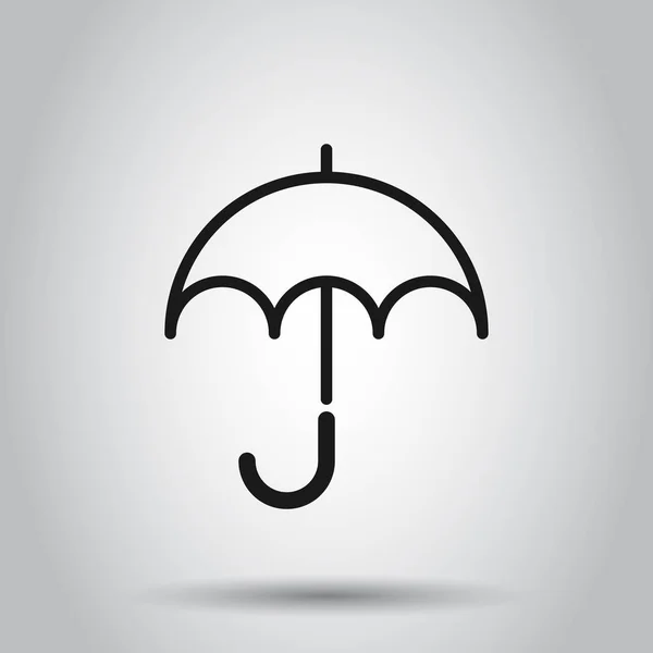 Umbrella icon in flat style. Parasol vector illustration on isol — Stock Vector