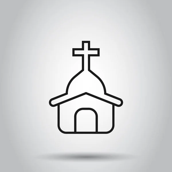 Icono de la iglesia en estilo plano. Capilla vector ilustración en aislado — Archivo Imágenes Vectoriales