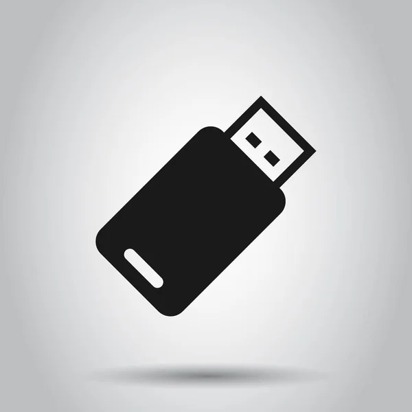 Düz tarzda USB sürücü simgesi. Flash disk vektör çizimi üzerinde — Stok Vektör