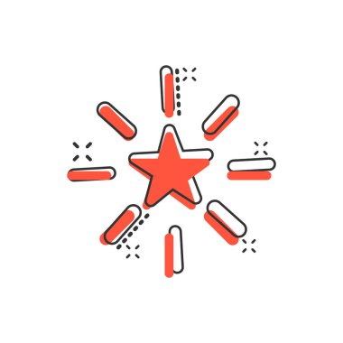 Çizgi roman tarzında Excellence simgesi. Yıldız şerit vektör karikatür illus