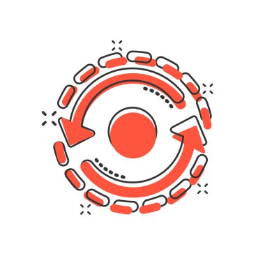 Komik tarzda oklar simgesi ile oval. Tutarlılık tekrarlama vektörü 